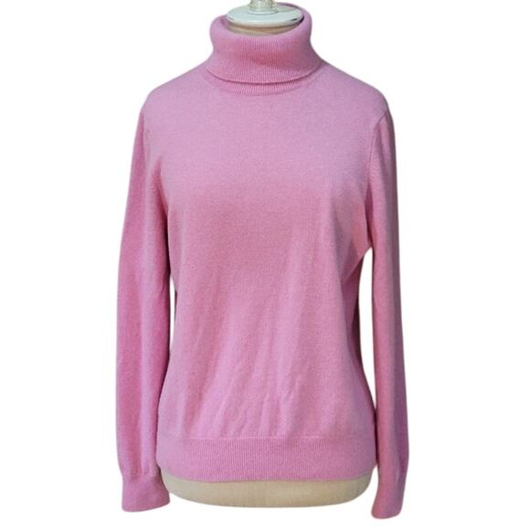 Lands End 100% Cashmere  Pink Turtle Neck Sweater (18-20) - Picture 1 of 9